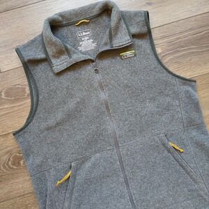 LL Bean Fleece Vest Grey Mountain Classic Full Zip Recycled Mens L.L. Medium REG